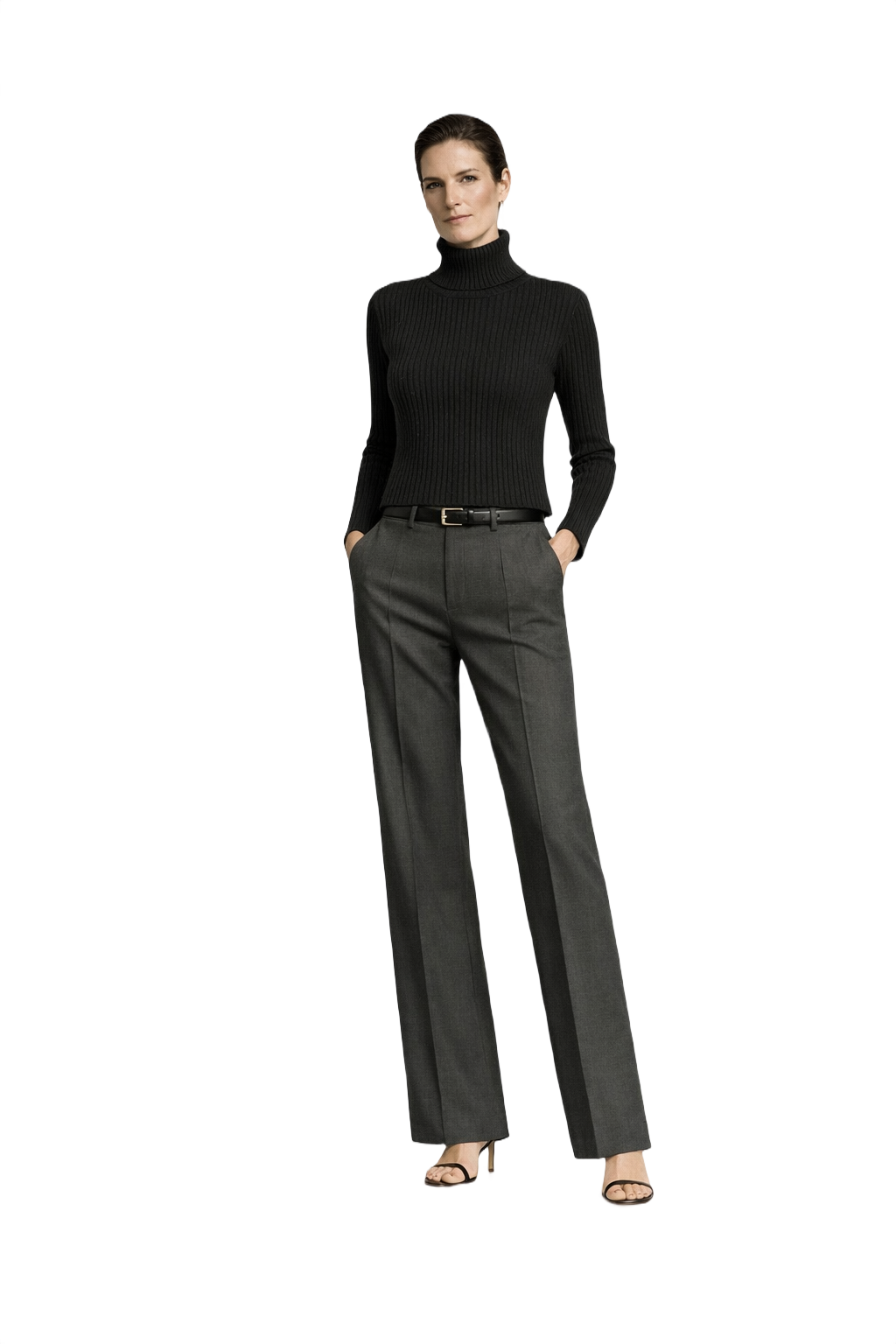 1990s Black Wool Sweater - Model