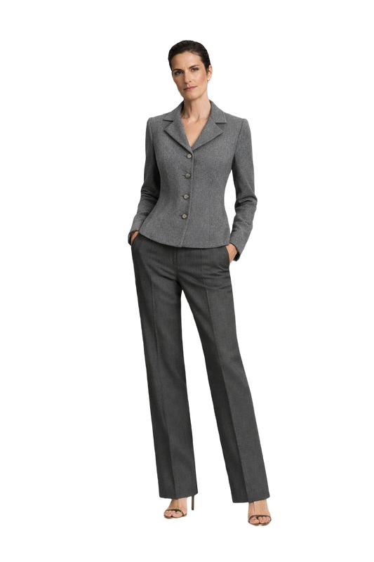 1990s Charcoal Grey Wool Blazer - Model