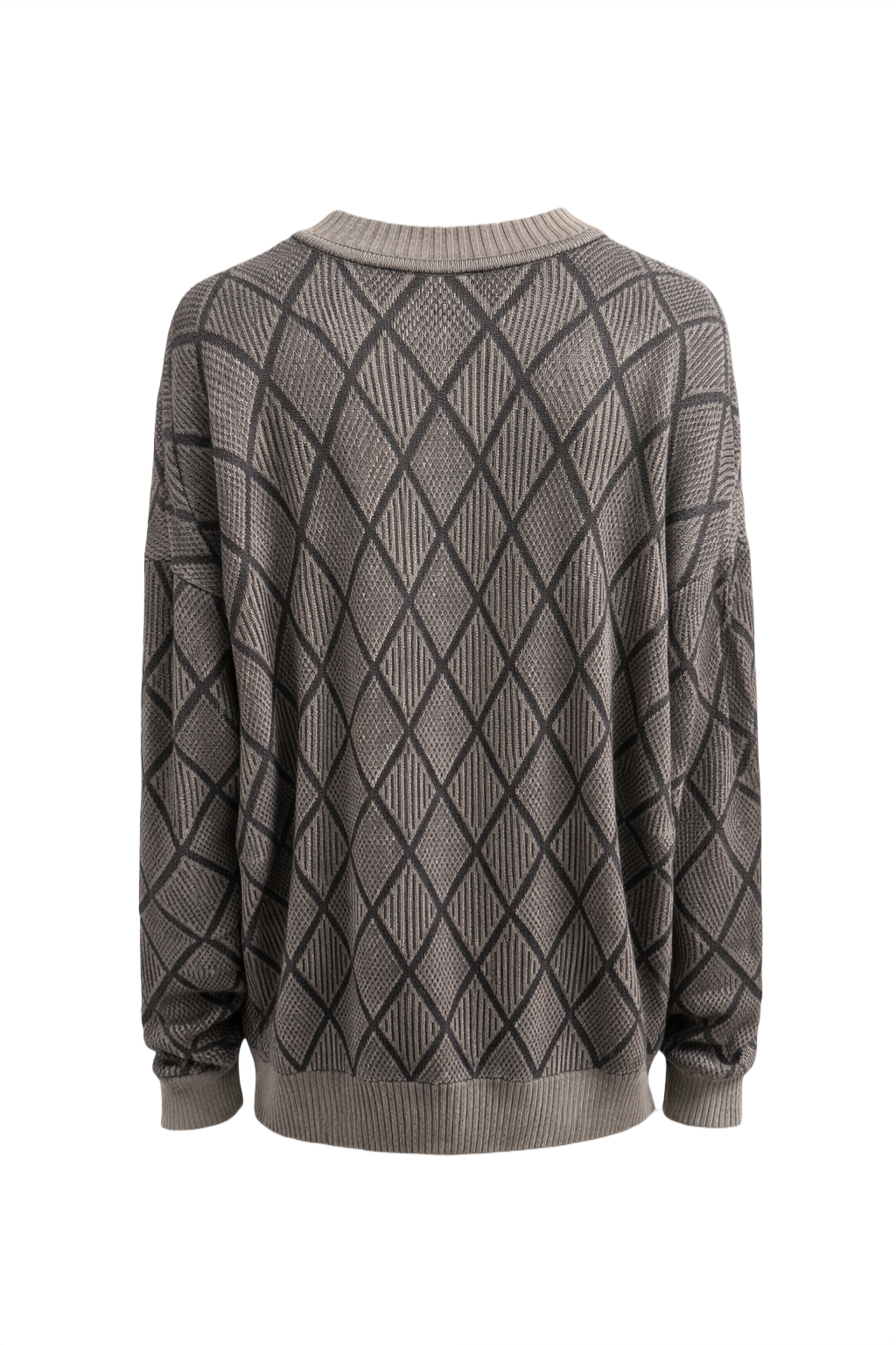 1980s Gray Wool Blend Cardigan - Back View