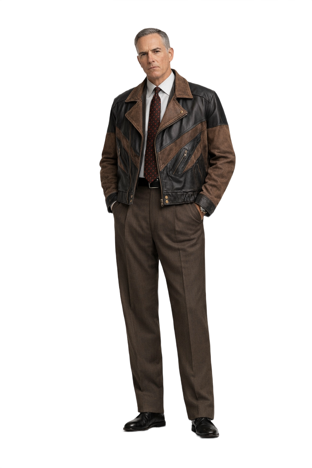 1990s Black Leather Jacket - Model