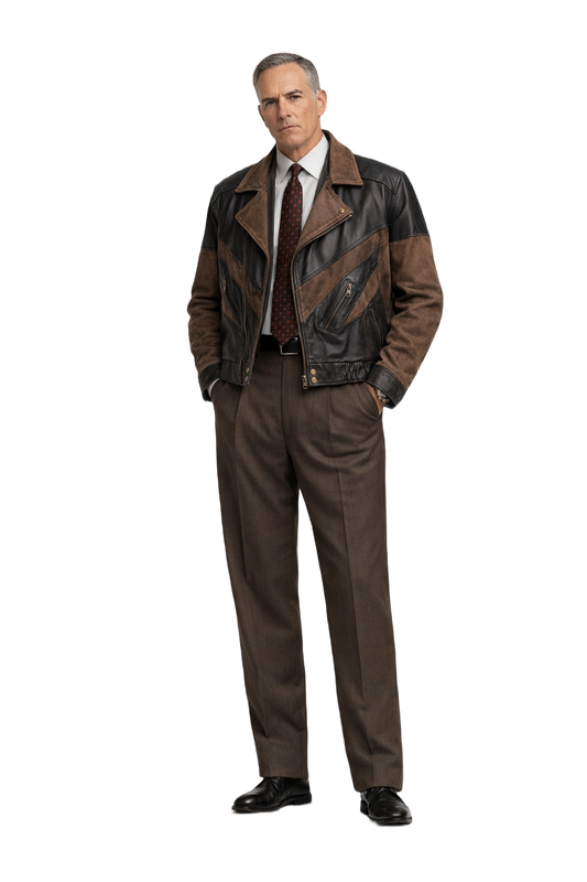 1990s Black Leather Jacket - Model