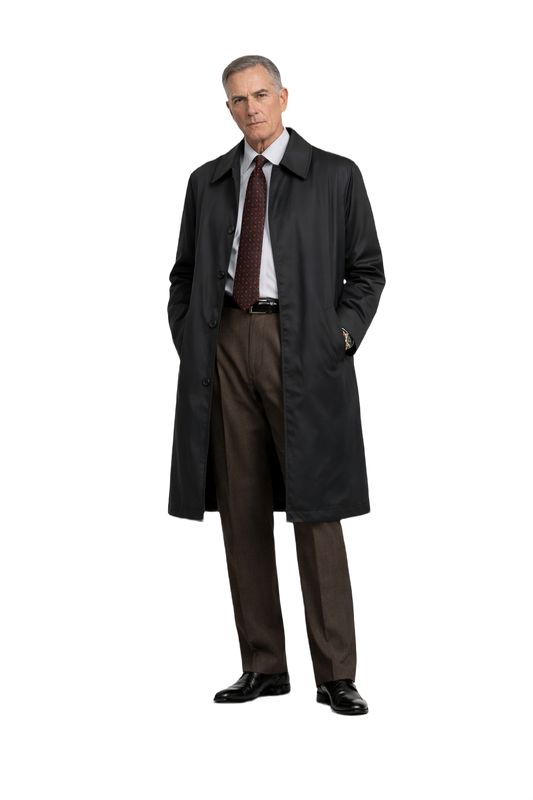 1990s Black Polyester Coat - Model