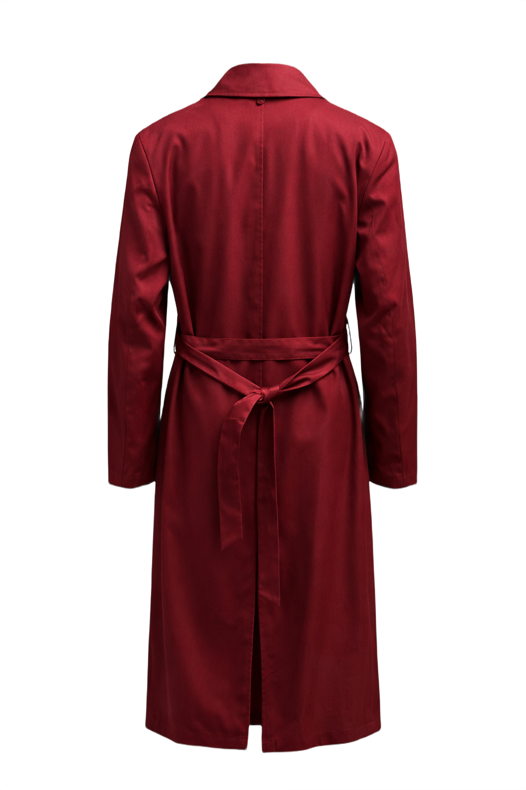 1990s Deep Burgundy Cotton Coat - Back View