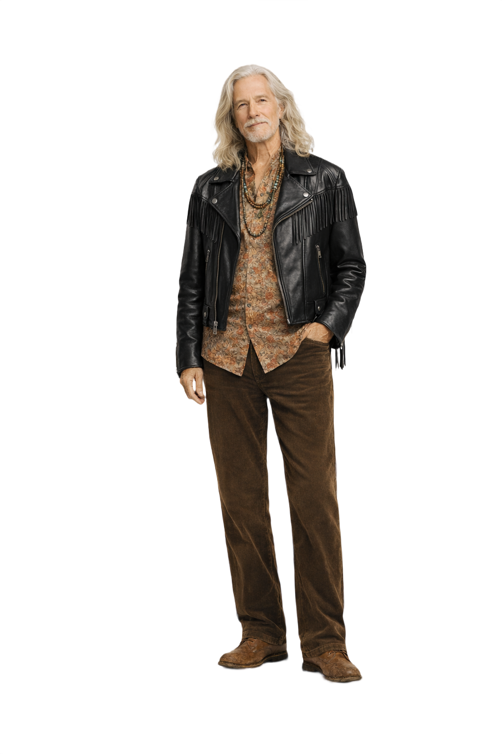 1970s Black Leather Jacket - Model