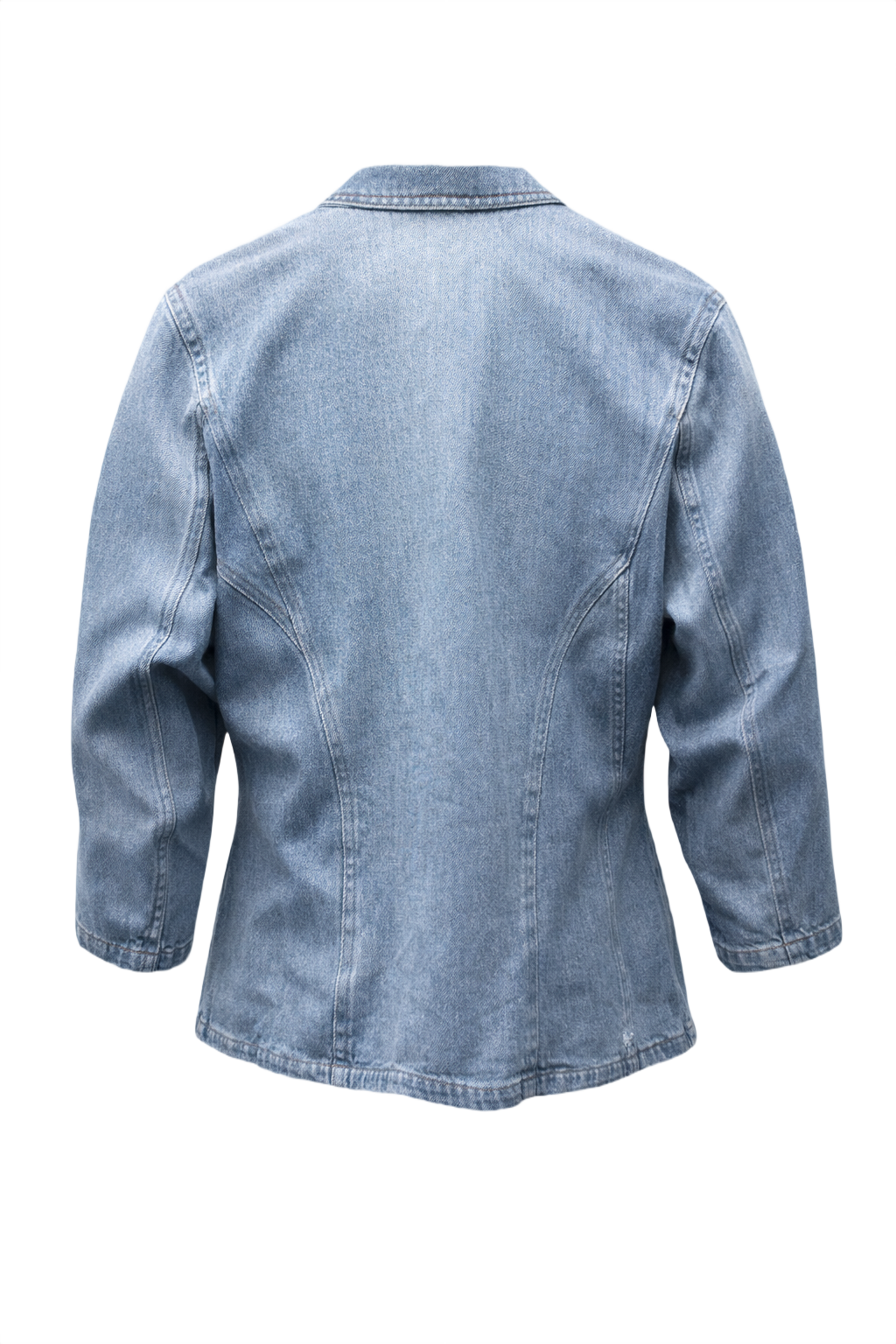1990s Light Blue Denim Jacket - Back View