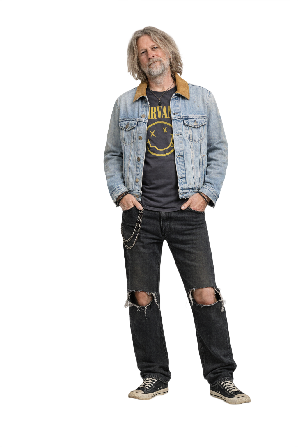 1990s Light Blue Denim Jacket - Model