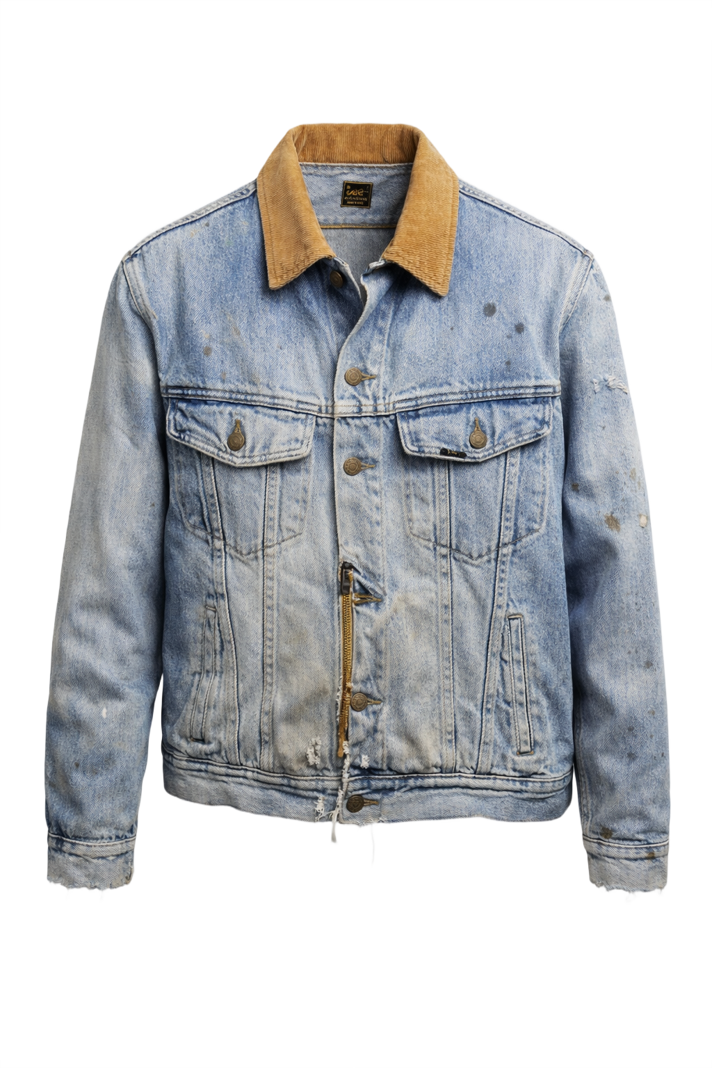 1990s Light Blue Denim Jacket - Front View
