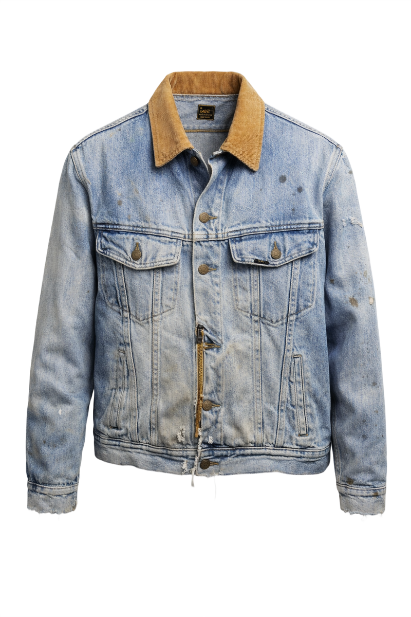 1990s Light Blue Denim Jacket - Front View