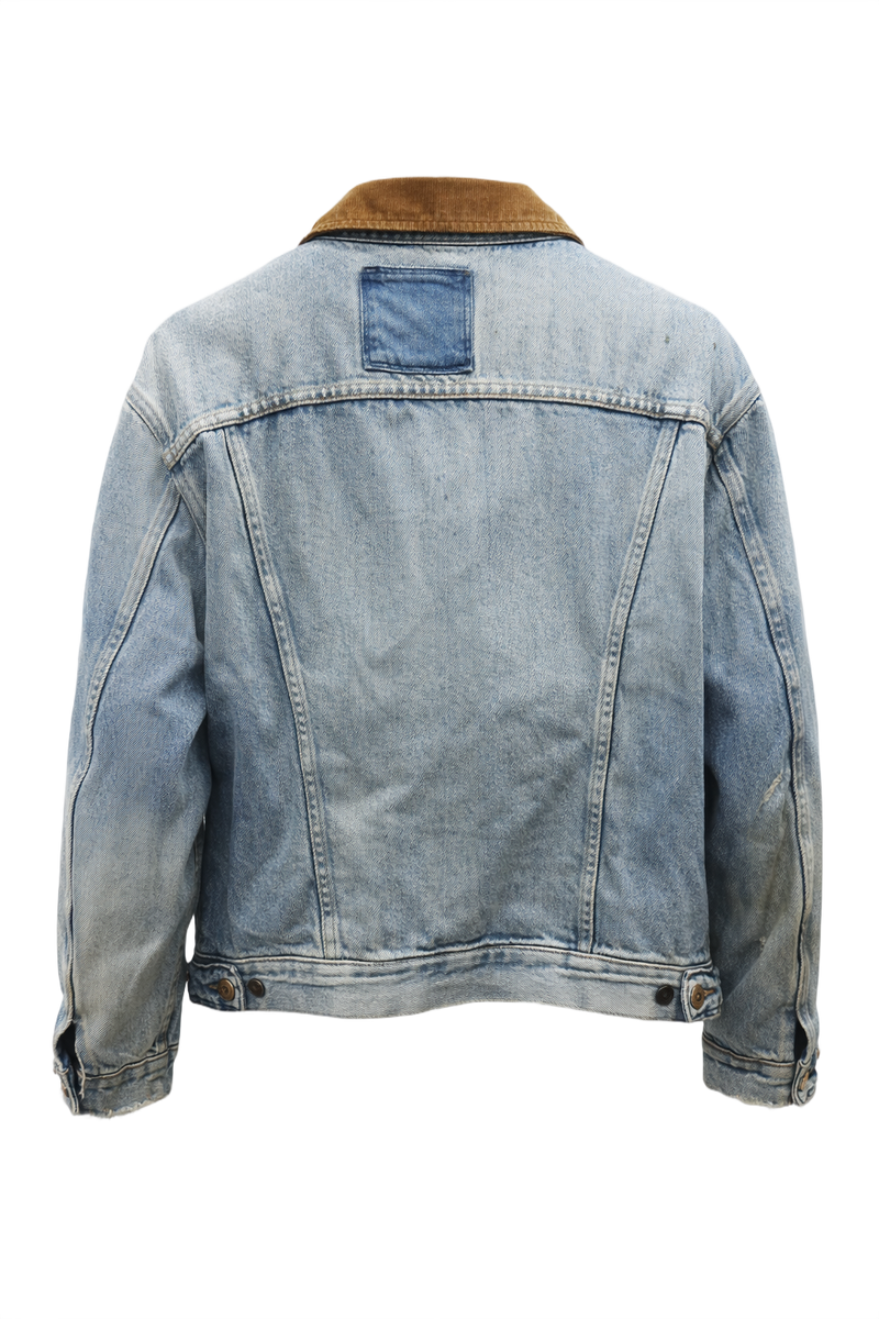 1990s Light Blue Denim Jacket - Back View