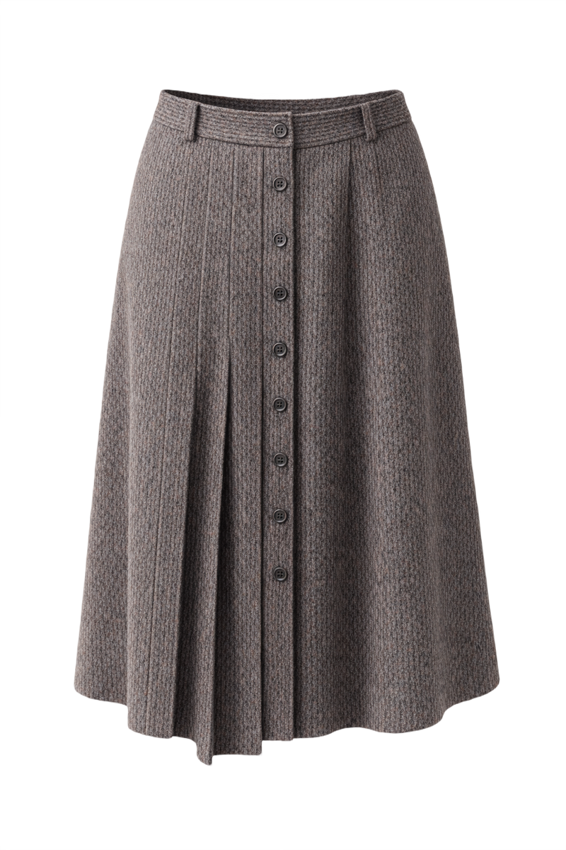 1960s Grey Tweed Skirt - Front View