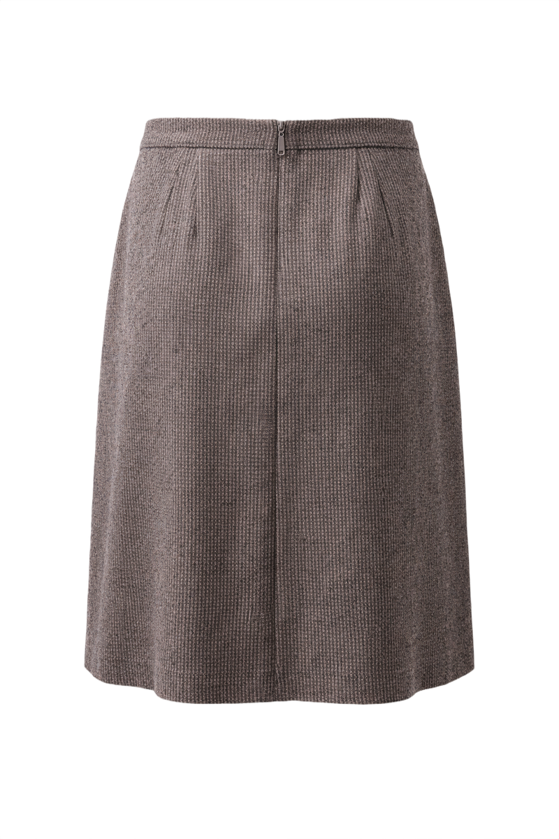 1960s Grey Tweed Skirt - Back View