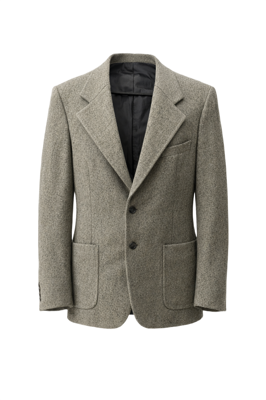 1980s Gray Wool Blazer - Front View