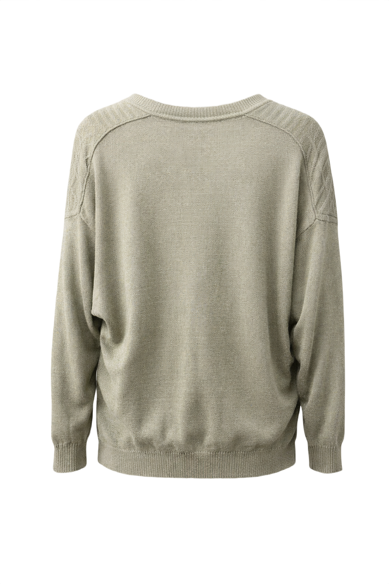 1980s Beige Cotton Sweater - Back View