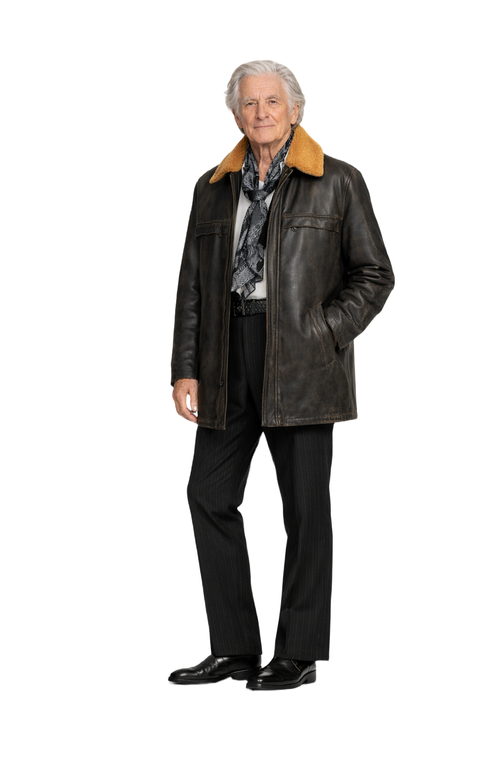 1970s Black Leather Jacket - Model