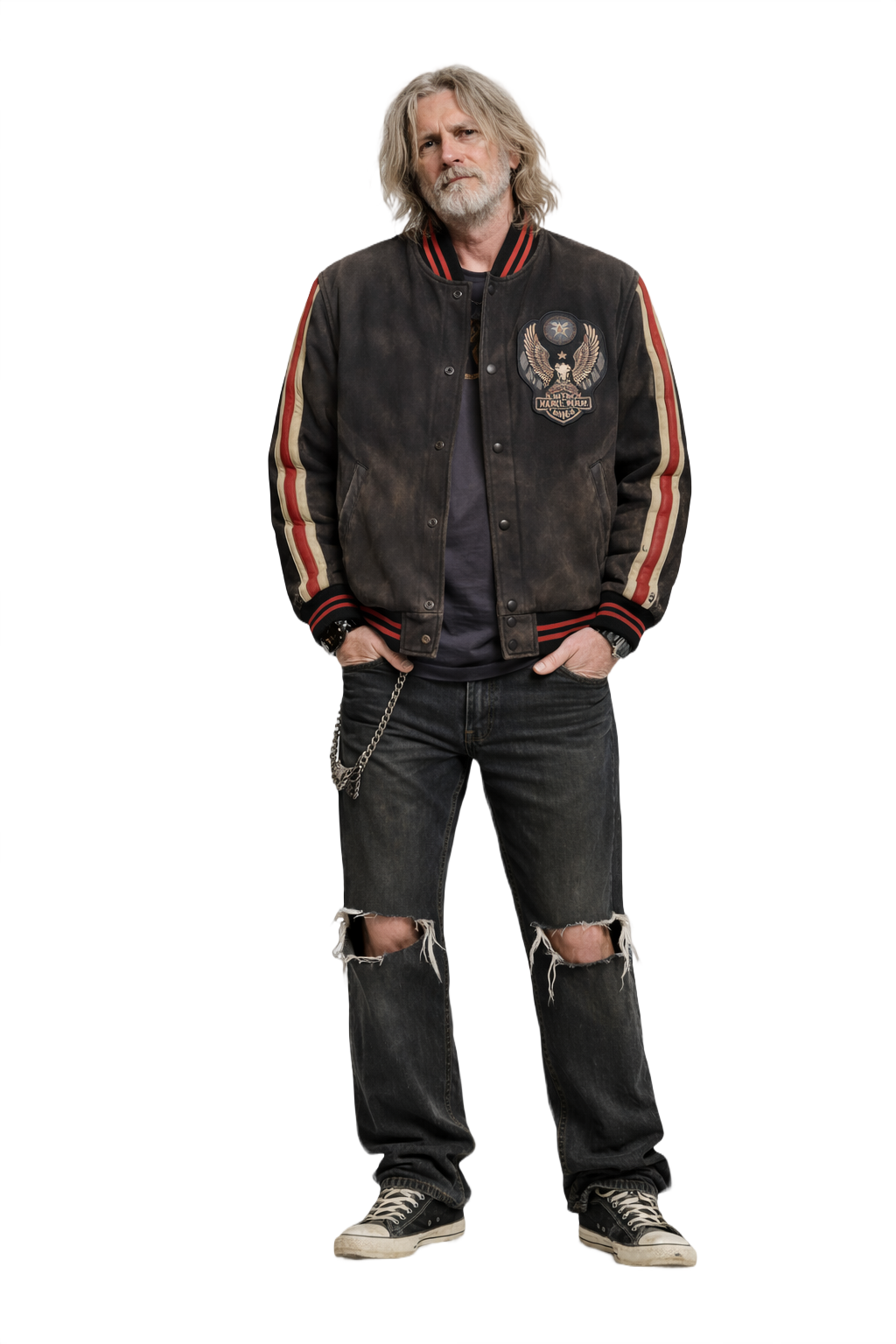 1990s Black Leather Jacket - Model