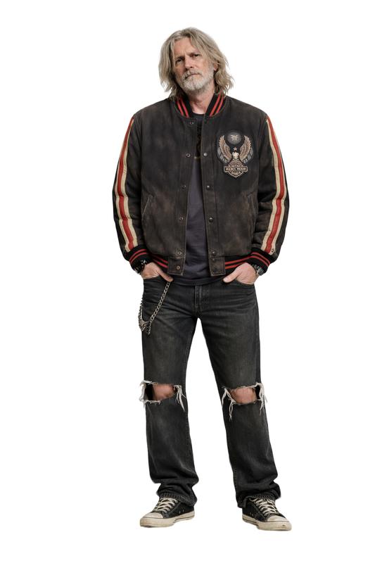 1990s Black Leather Jacket - Model