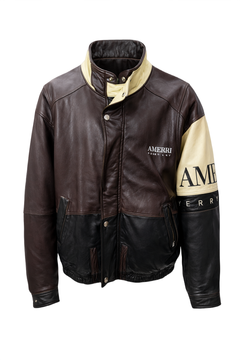 1990s Brown Leather Jacket - Front View