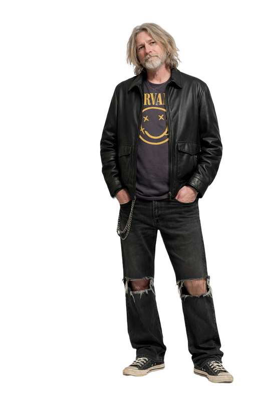 1990s Black Leather Jacket - Model