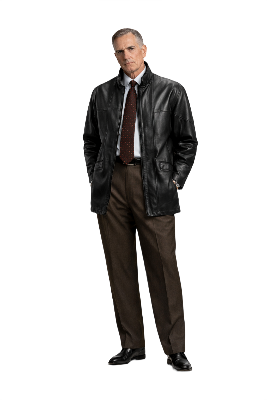 1990s Black Leather Jacket - Model