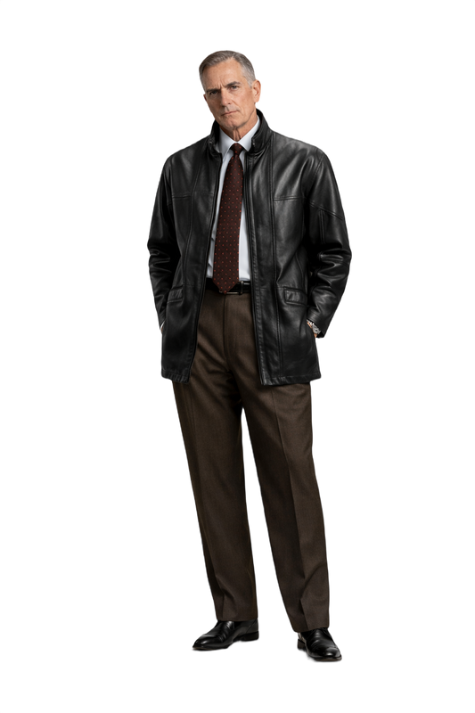 1990s Black Leather Jacket - Model