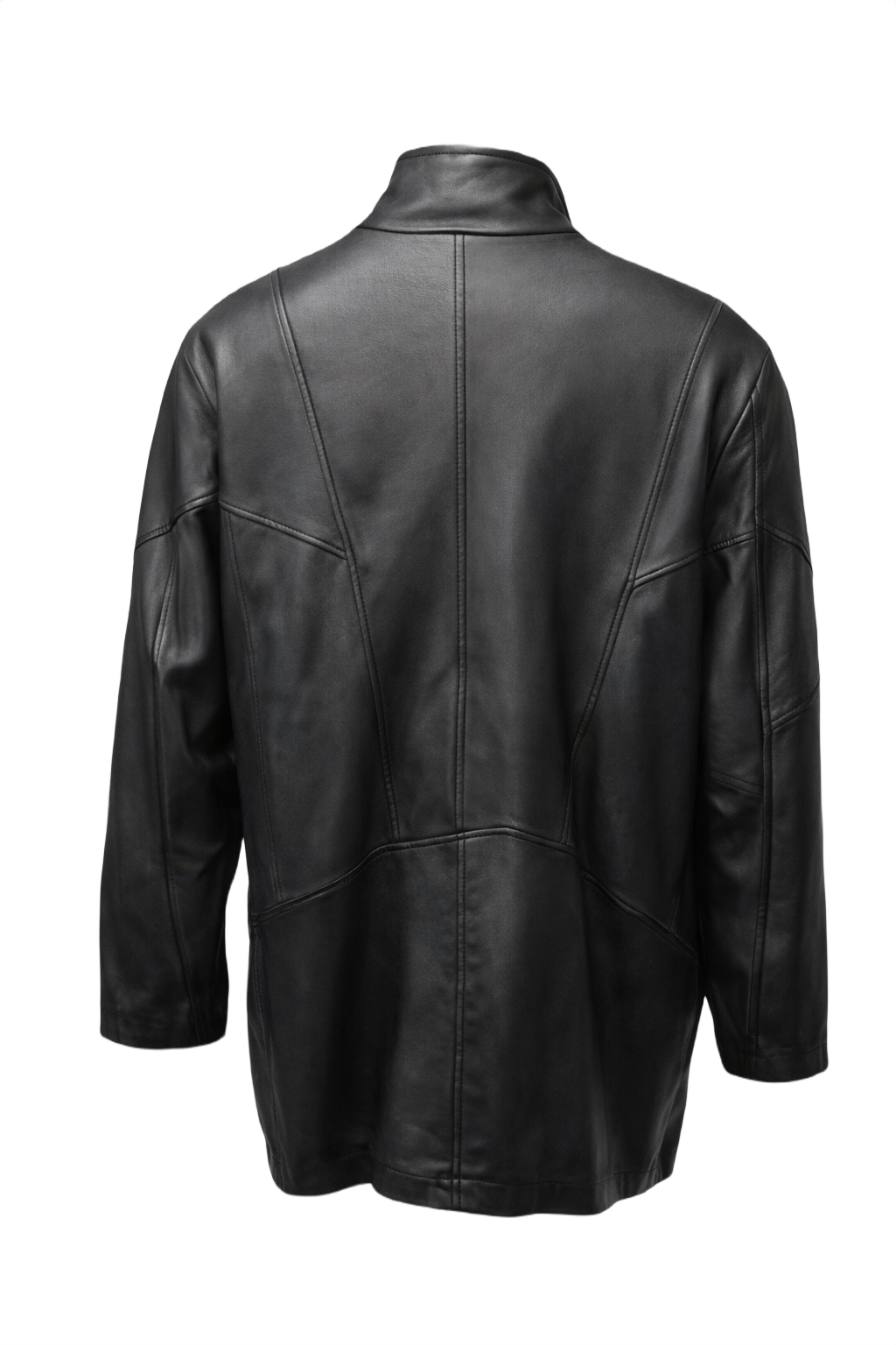 1990s Black Leather Jacket - Back View