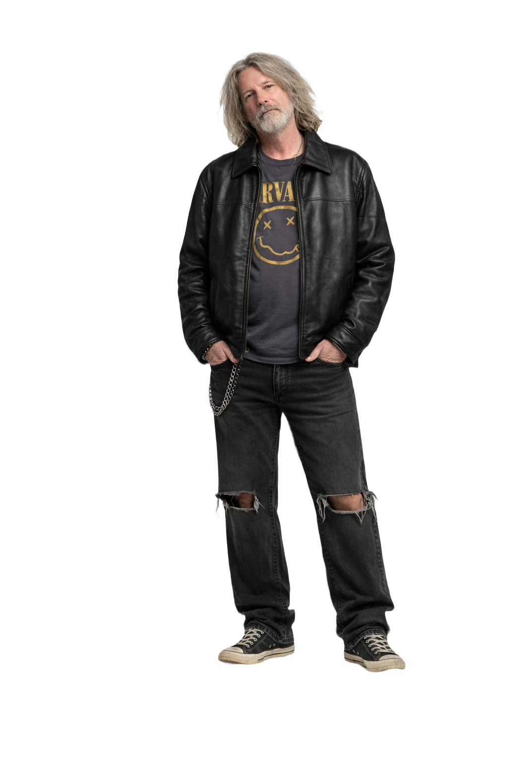 1990s Black Leather Jacket - Model