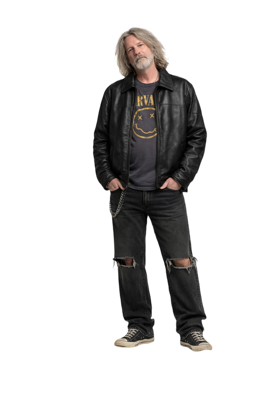 1990s Black Leather Jacket - Model