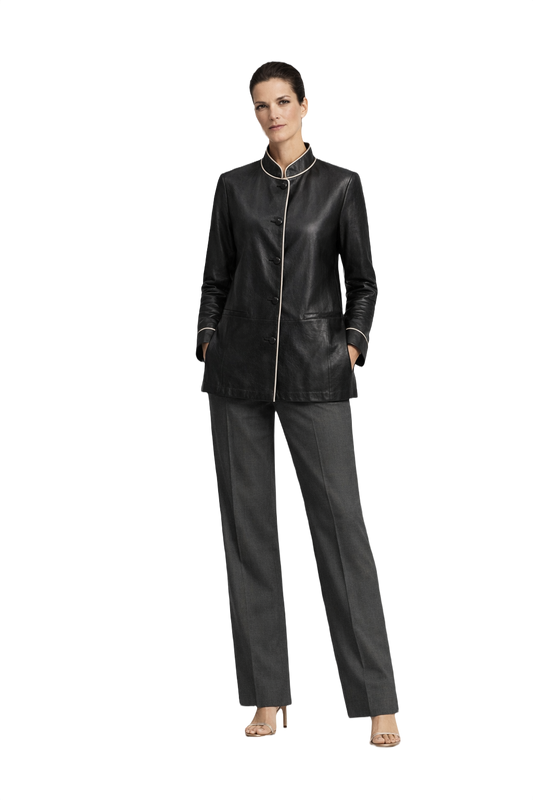 1990s Black Leather Jacket - Model