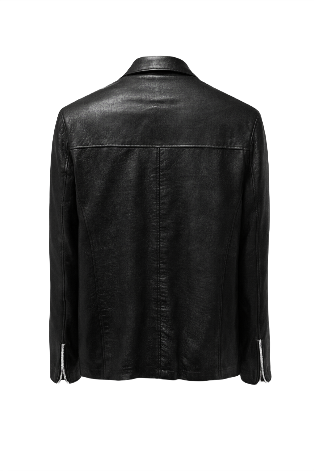 1990s Black Leather Jacket - Back View