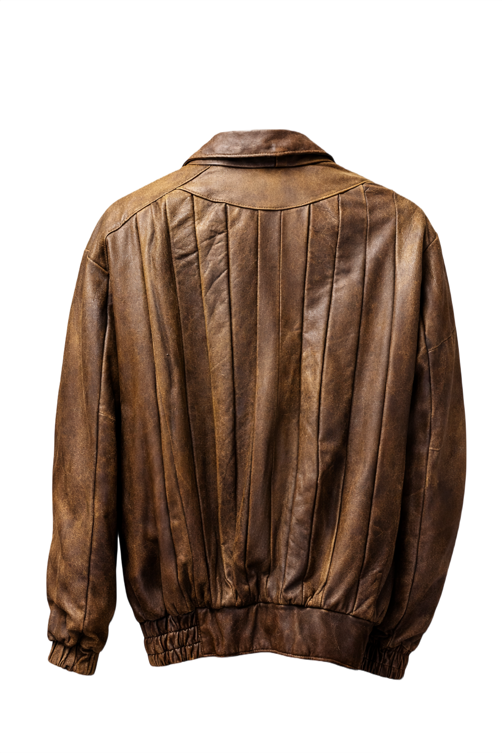 1980s Brown Leather Jacket - Back View