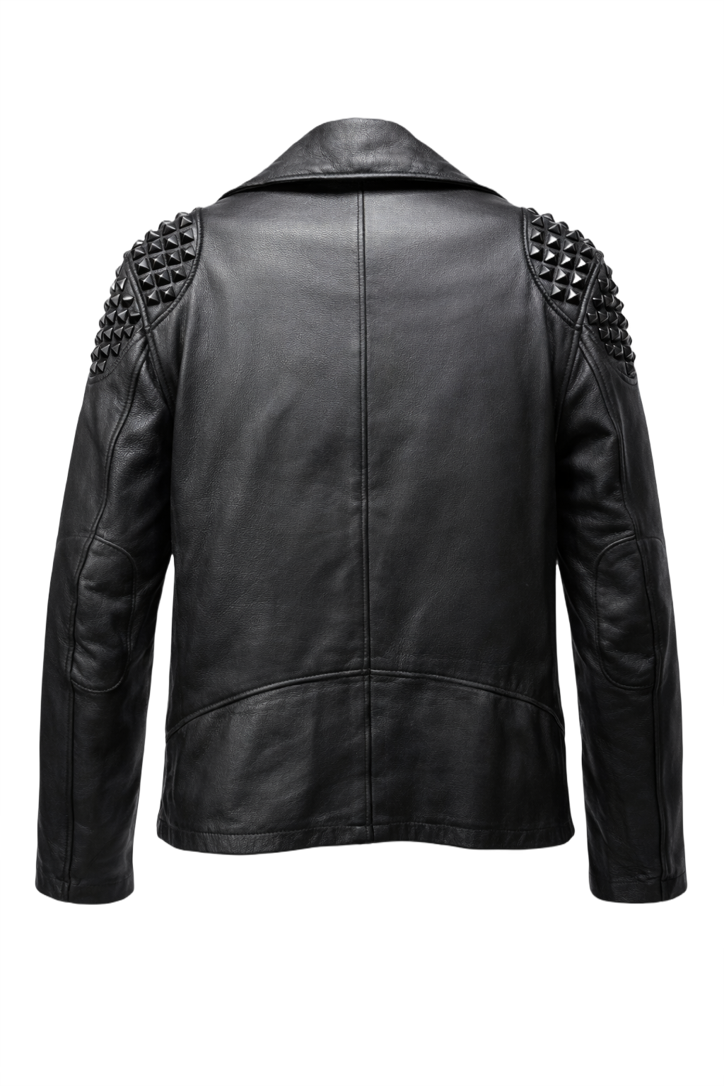 1970s Black Leather Jacket - Back View