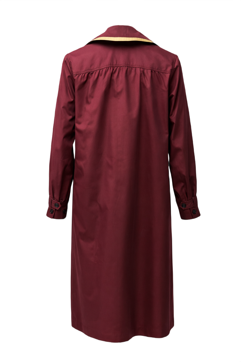 1980s Burgundy Cotton Blend Coat - Back View