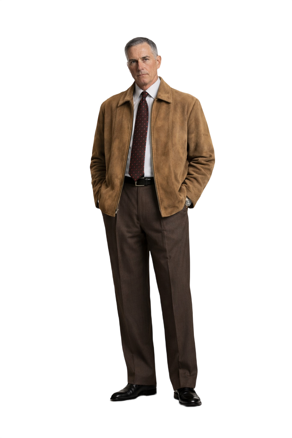 1990s Brown Leather Jacket - Model