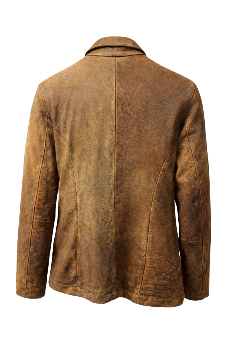 1990s Brown Leather Jacket - Back View