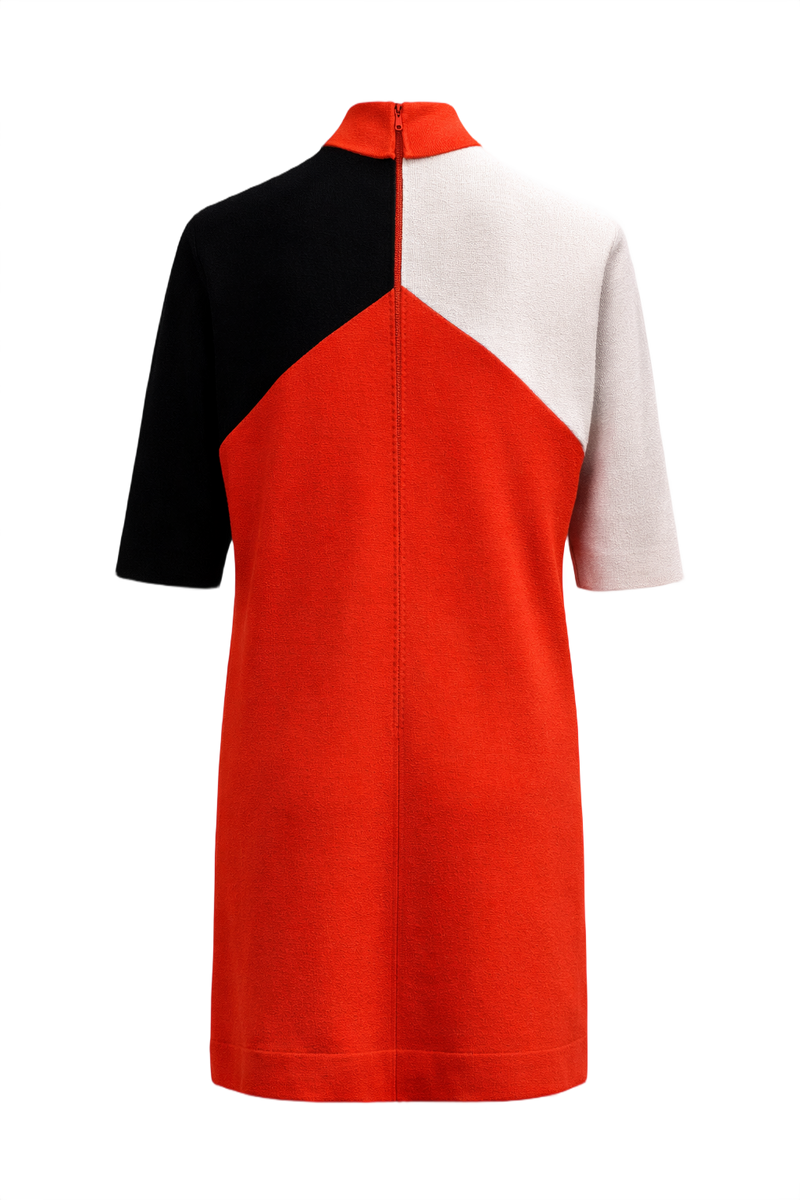 1960s Red Wool Shift Dress - Back View