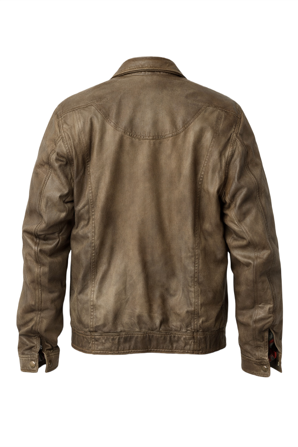 1980s Brown Leather Jacket - Back View