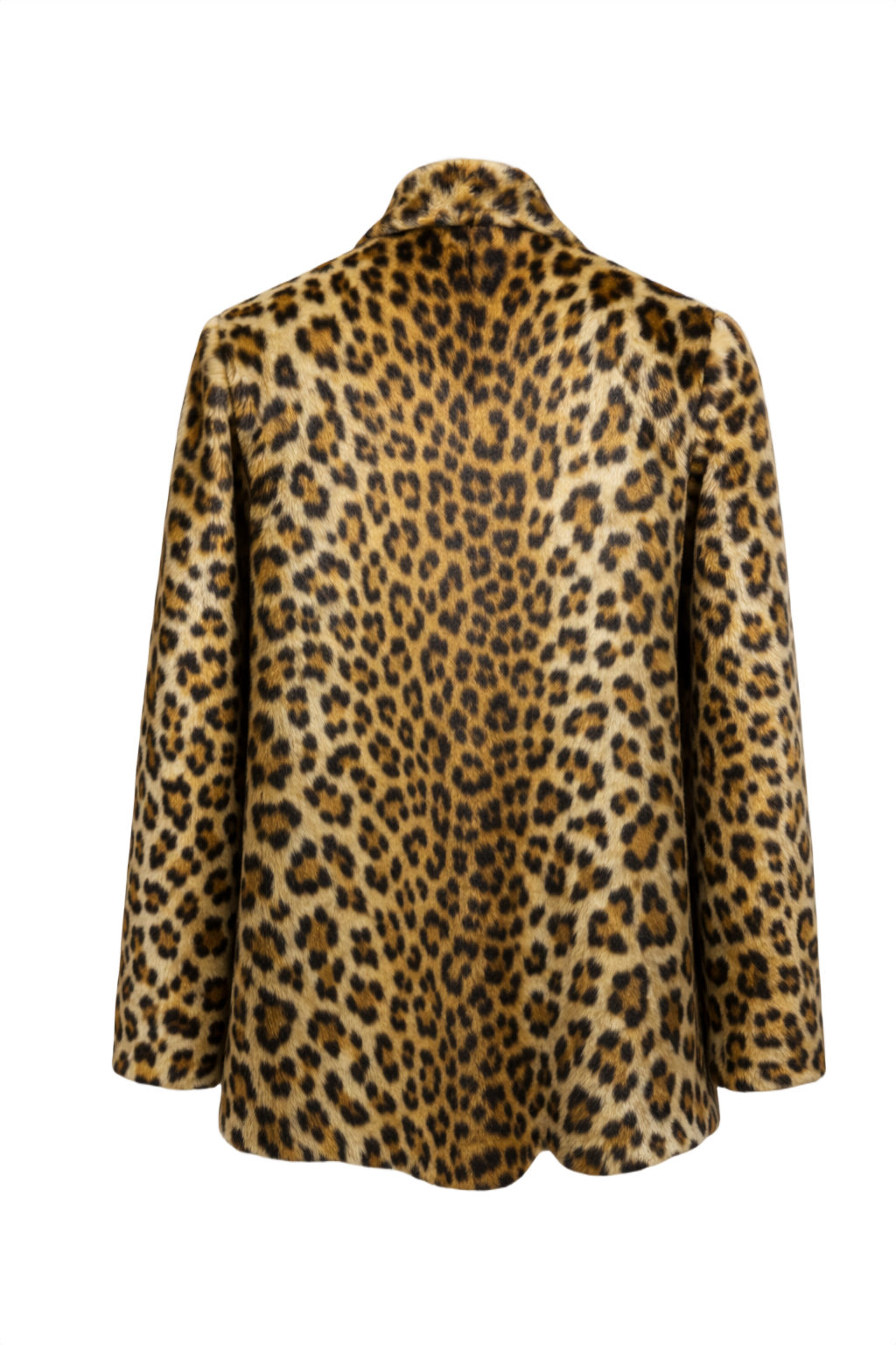 1980s Brown Faux Fur Fur Coat - Back View