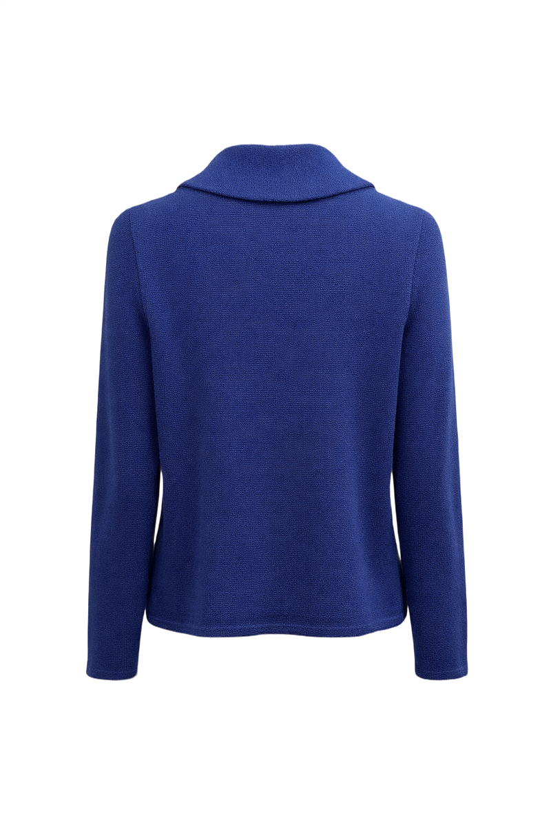 1960s Blue Wool Cardigan - Back View