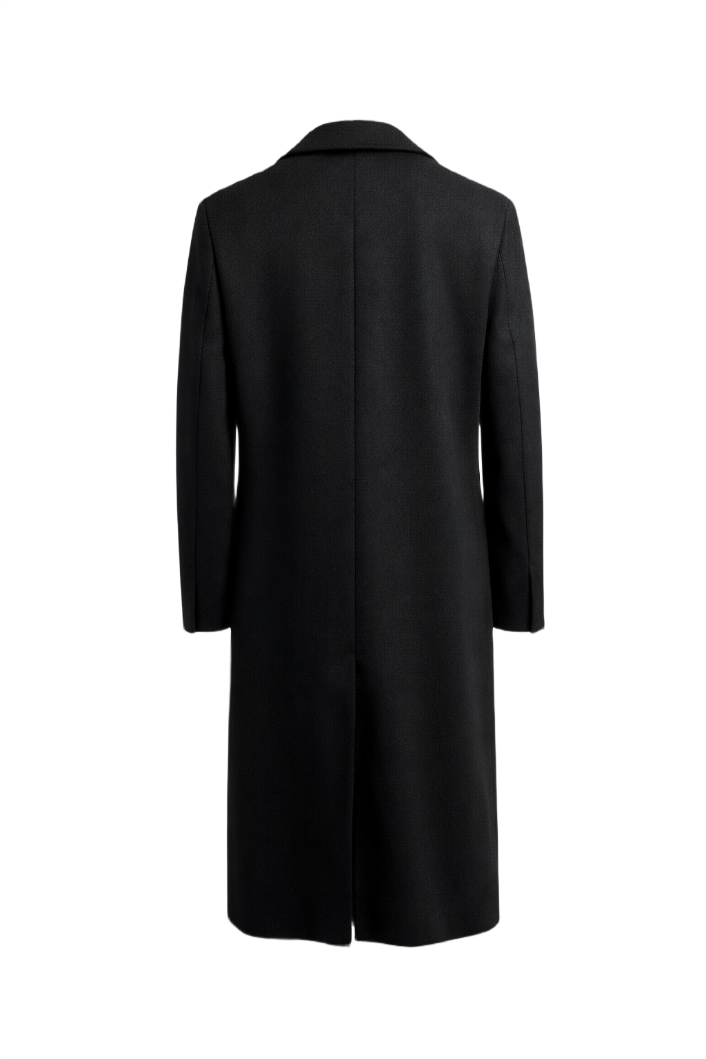 1990s Black Wool Coat - Back View