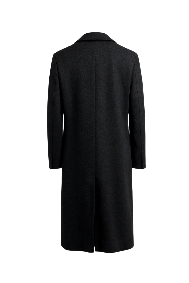 1990s Black Wool Coat - Back View