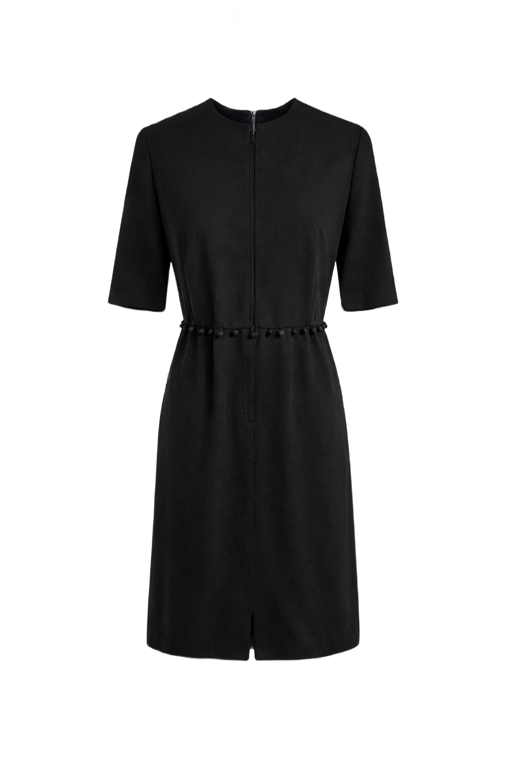 1960s Black Wool Dress - Front View