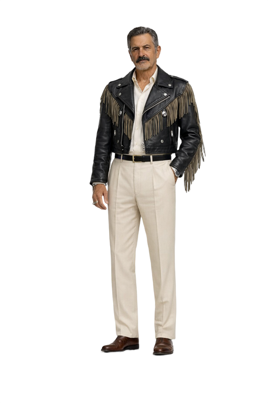 1980s Black Leather Jacket - Model