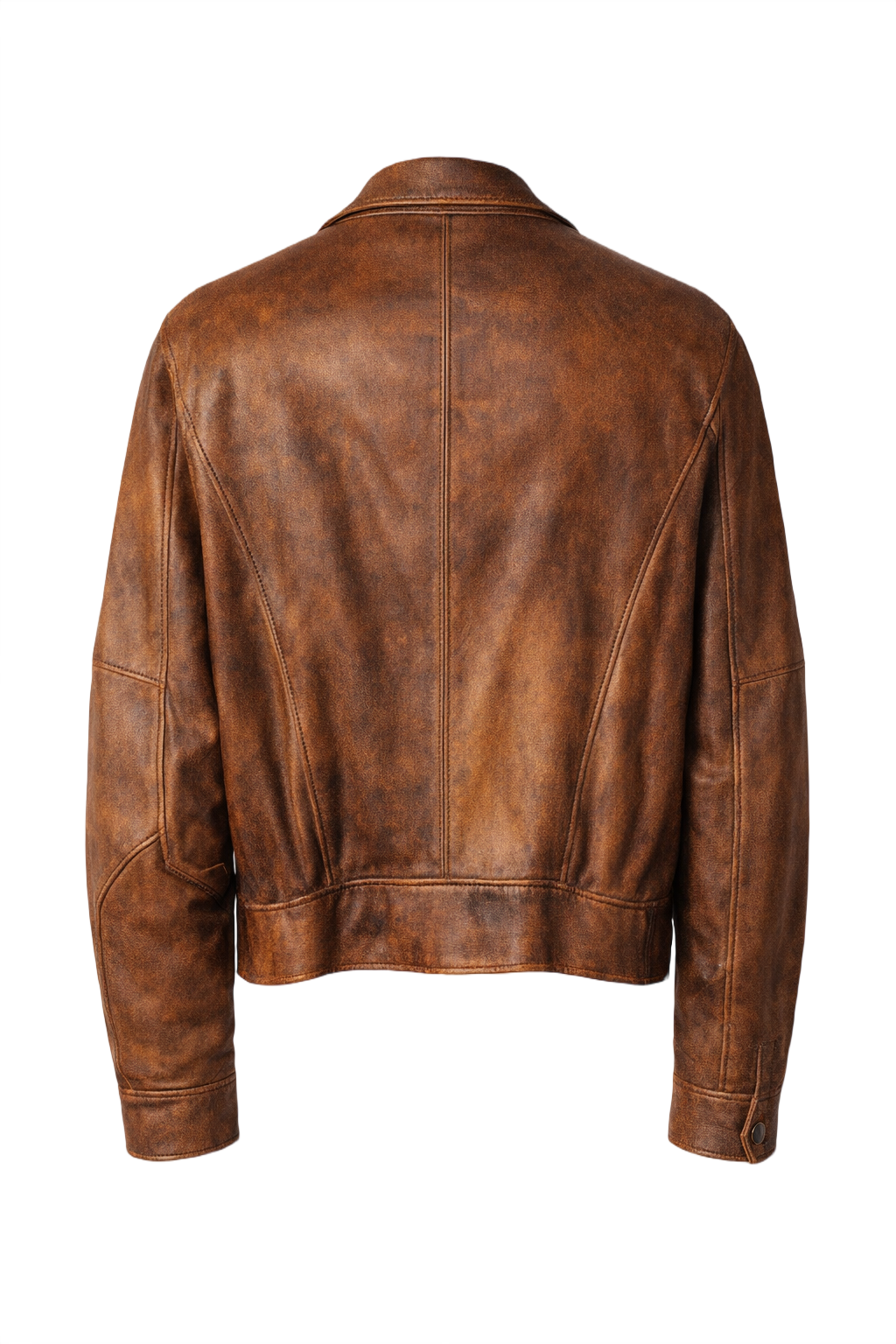 1980s Brown Leather Jacket - Back View