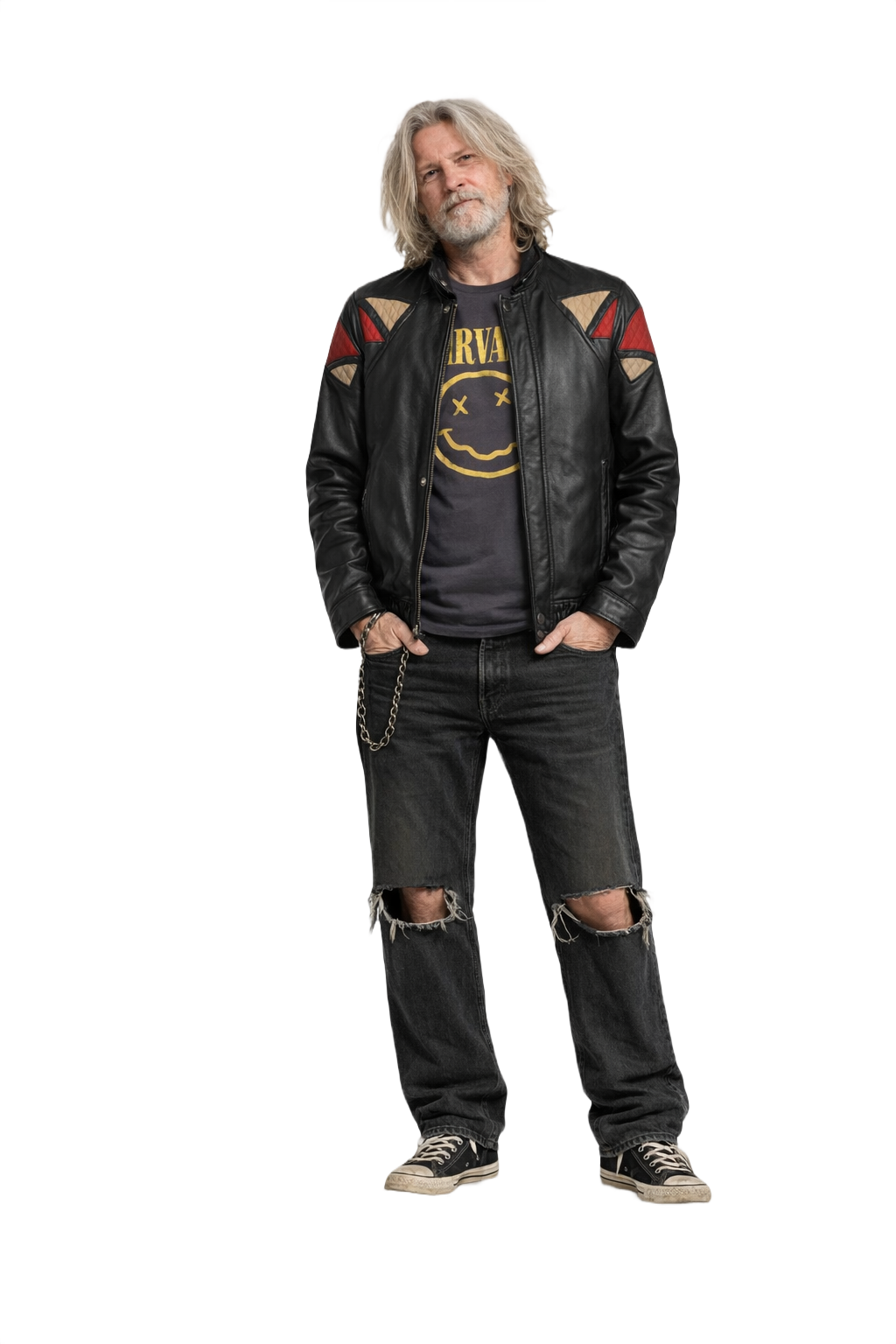 1990s Black Leather Jacket - Model