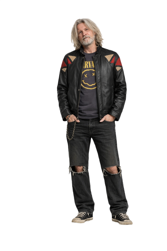 1990s Black Leather Jacket - Model