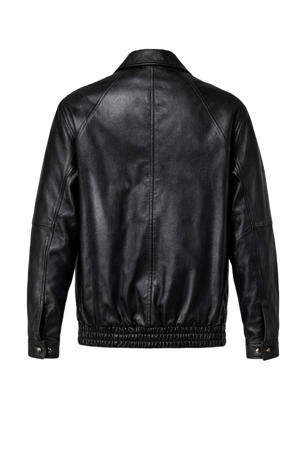 1990s Black Leather Jacket - Back View