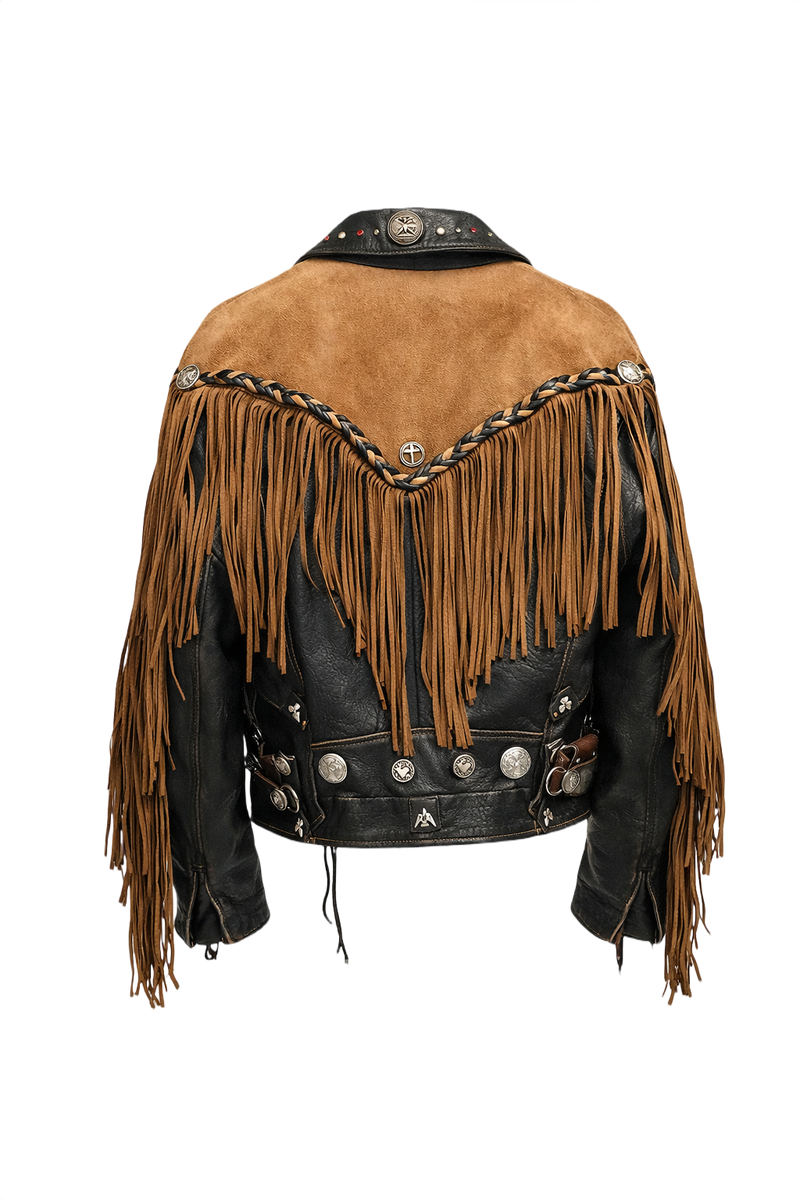 1980s Brown Leather Jacket - Back View