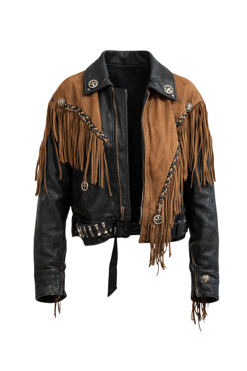1980s Brown Leather Jacket - Front View