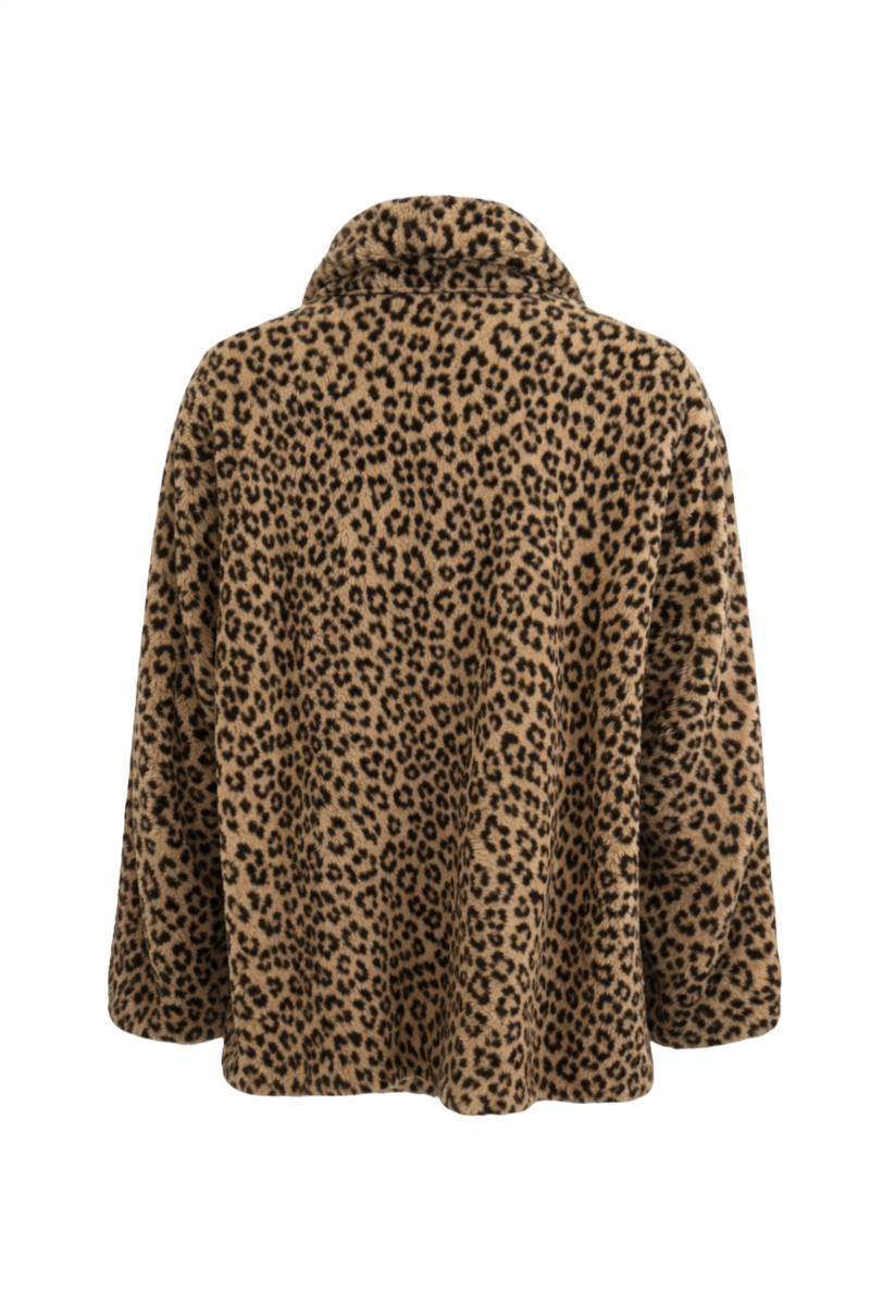 1990s Tan Faux Fur Jacket - Back View