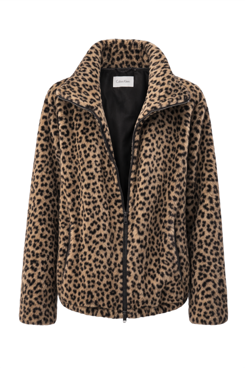 1990s Tan Faux Fur Jacket - Front View